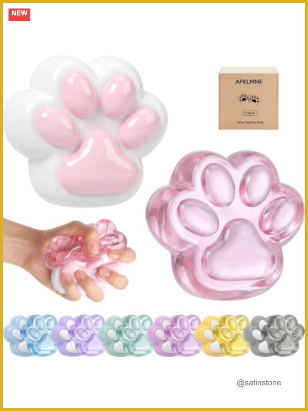 2-Pack Cat Paw Squishy Fidget Toys, Slow Rising Stress Relief Sensory Toy for